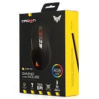 Мышь Crown CMGM-903, RGB, проводная, оптическая, игровая, 7000dpi, 2м, USB
