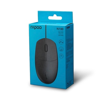Мышь Rapoo N100, Оптическая, 1600dpi, USB, длина кабеля 1,5м, Черный