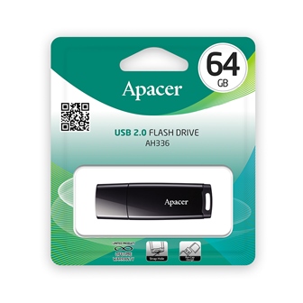 USB Flash 64Gb Apacer AH336, AP64GAH336B-1, USB2.0 черный