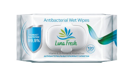 Салфетки влажные Luna Fresh антибактр.120шт (клапан)