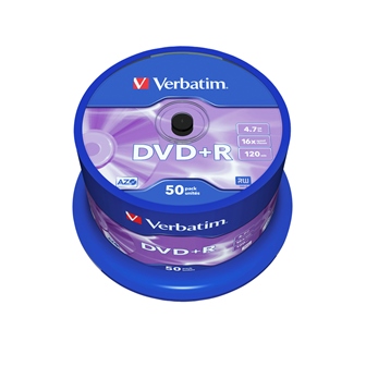 Диск DVD+R Verbatim, (43550) 4.7Gb, 16x