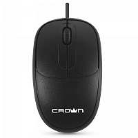 Мышь Crown CMM-128 Black, оптическая, 1000dpi, 1.8м, USB