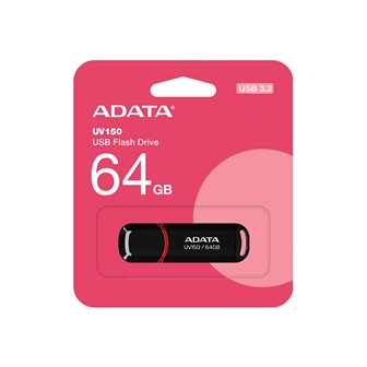 USB Flash 64Gb ADATA UV150, AUV150-64G-RBK, USB 3.2, Черный