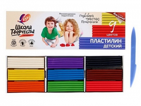 Пластилин 9цв.Школа Творчества (Луч) Пластилин 9цв.Школа Творчества (Луч)