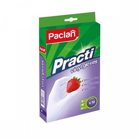 Перчатки виниловые M Paclan 10шт. Перчатки виниловые M Paclan 10шт.