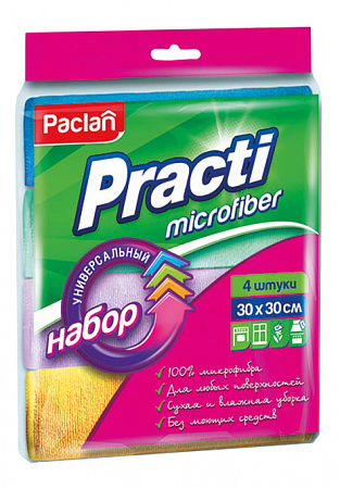 Салфетки быт 4шт/уп Practi микрофибра