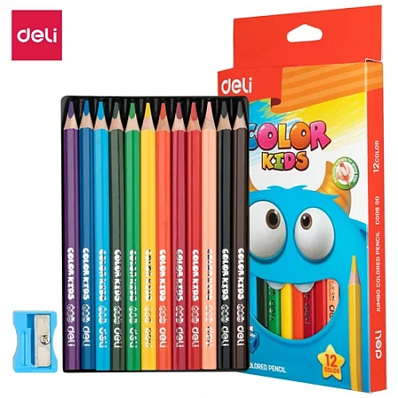 Карандаши цветные 12цв Deli Color Kids