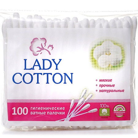 Ватные палочки Lady Cotton 100шт п/э
