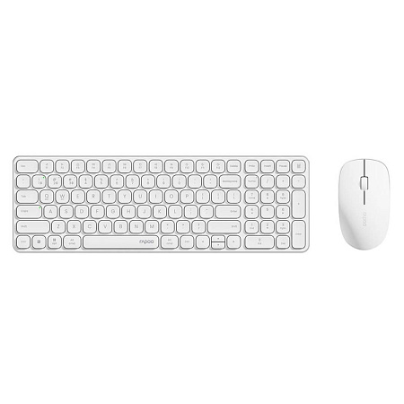 Клавиатура+мышь Rapoo, 9320, 800/2400dpi, 2,4GHz, USB, Беспроводная, Белый