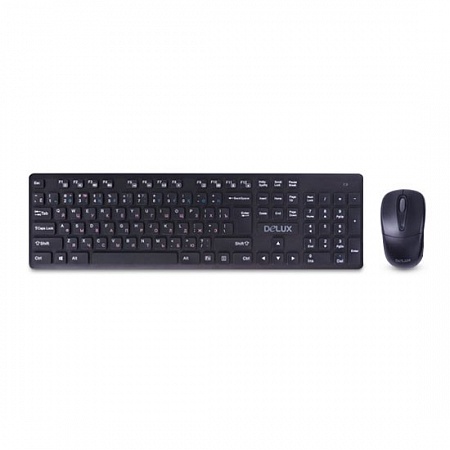 Клавиатура+мышь Delux, DLD-1505OGB, 2.4GHz, беспроводные, 1000DPI, USB