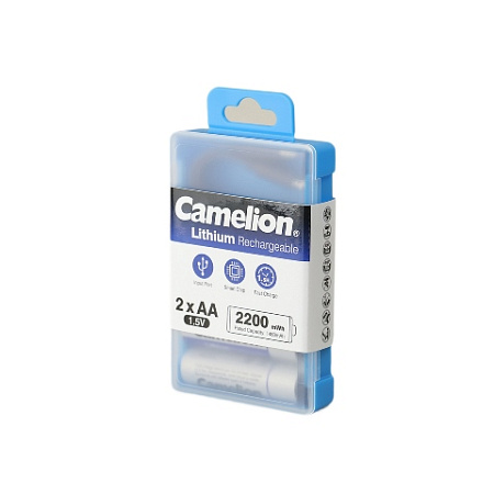 Аккумулятор CAMELION UB-AA2200-PBH2, Lithium, 2шт (перезаряжаемые от USB), AA, 1,5V, 2200 мАч Аккумулятор CAMELION UB-AA2200-PBH2, Lithium, 2шт (перезаряжаемые от USB), AA, 1,5V, 2200 мАч