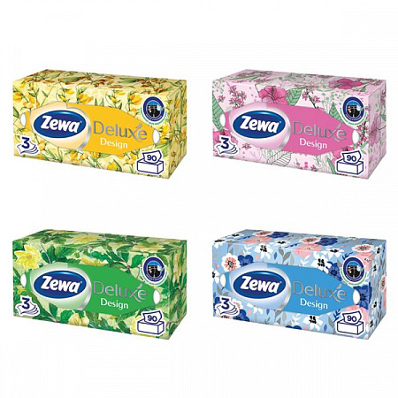 Салфетки вытяж.Zewa Deluxe 3сл*90шт