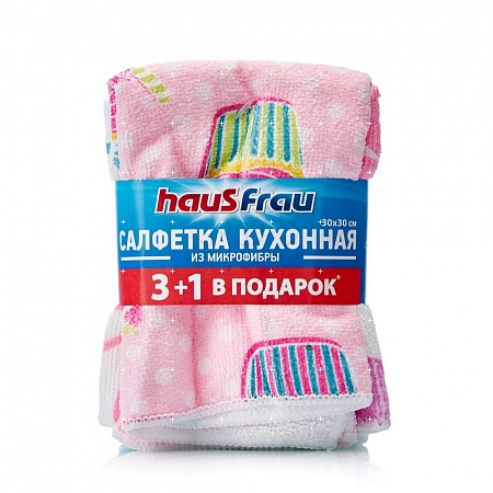 Салфетки быт 4шт/уп Haus Frau с рисунком Салфетки быт 4шт/уп Haus Frau с рисунком