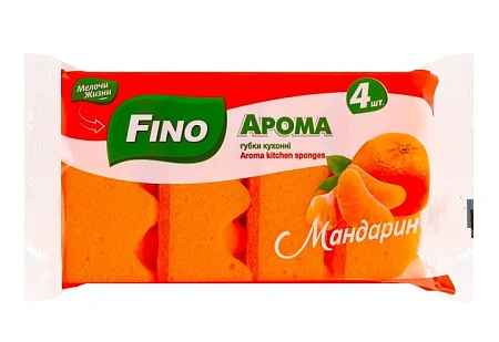 Губка бытовая 4шт/уп Fino Мандарин