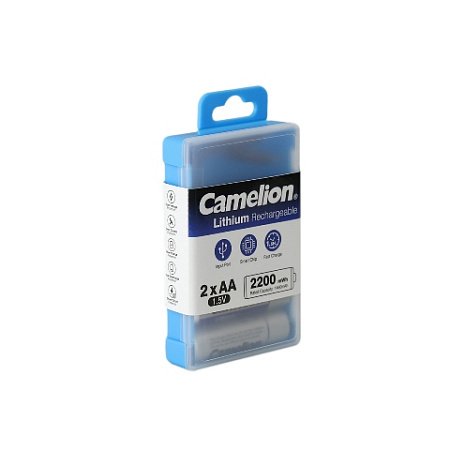 Аккумулятор CAMELION UB-AA2200-PBH2, Lithium, 2шт (перезаряжаемые от USB), AA, 1,5V, 2200 мАч Аккумулятор CAMELION UB-AA2200-PBH2, Lithium, 2шт (перезаряжаемые от USB), AA, 1,5V, 2200 мАч