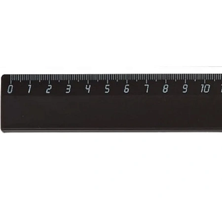 Линейка 30см Ruler широкая чёрная